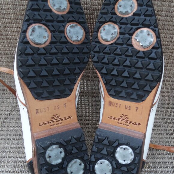 Walter Genuin Women’s Kilt Golf & Dress Shoes Black /White Sz 7 Waterproof Italy - Picture 10 of 12